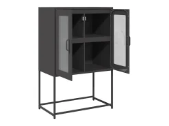 Aparador alto negro 68x39x107 cm acero