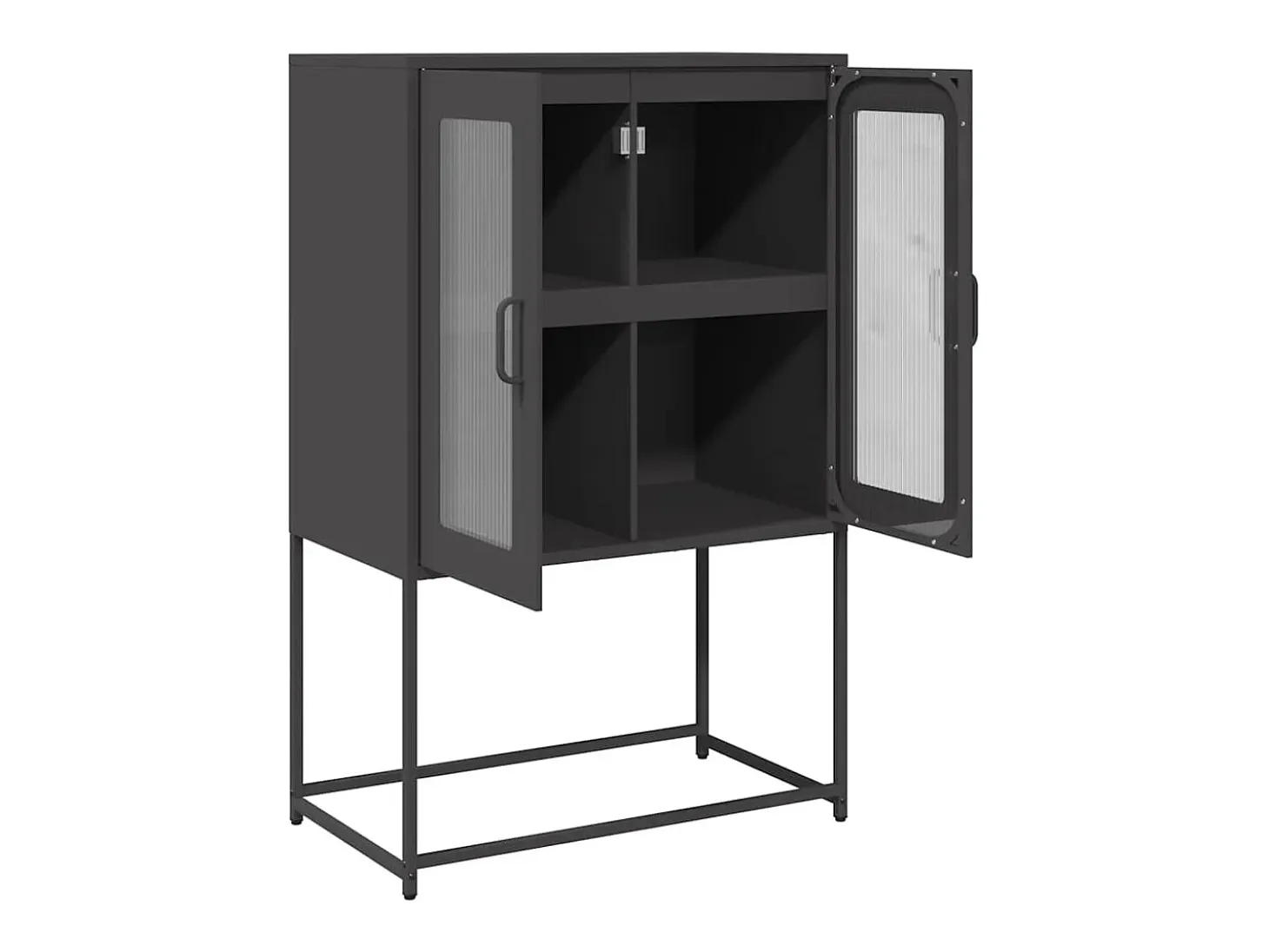Aparador alto negro 68x39x107 cm acero