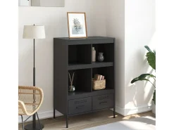 Aparador alto negro 68x39x101,5 cm acero