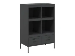 Aparador alto negro 68x39x101,5 cm acero