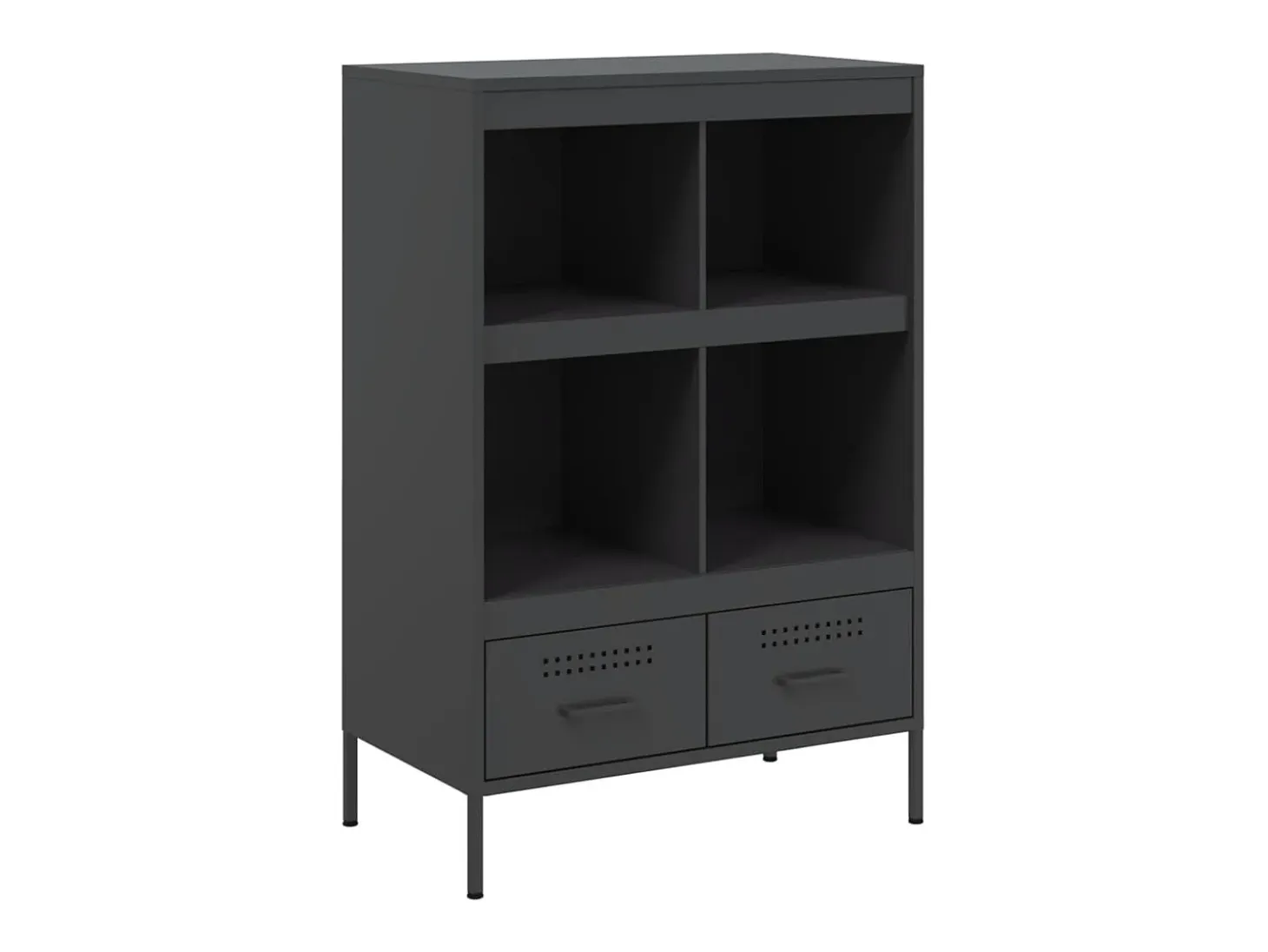 Aparador alto negro 68x39x101,5 cm acero