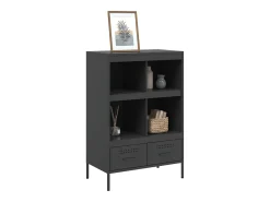 Aparador alto negro 68x39x101,5 cm acero
