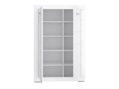 Aparador alto para salón-comedor de 153,6x101x41,4 cm con 2 puertas en color blanco Snow