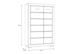 Aparador alto para salón-comedor de 153,6x101x41,4 cm con 2 puertas en color blanco Snow