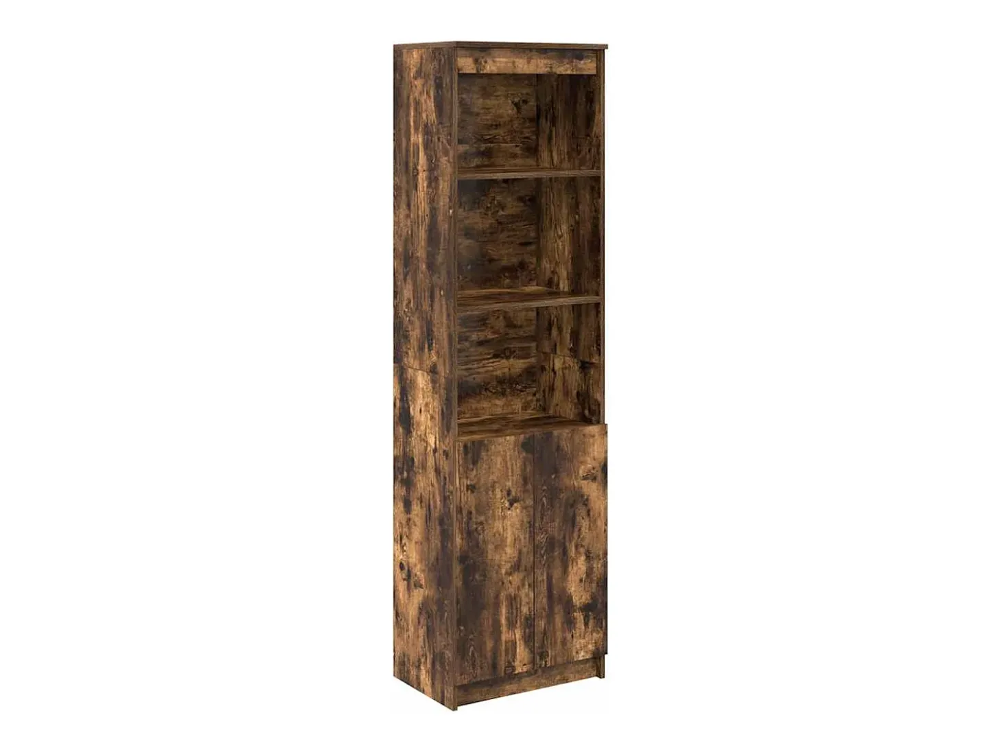 Aparador alto roble ahumado 50x35x180 cm madera de ingeniería