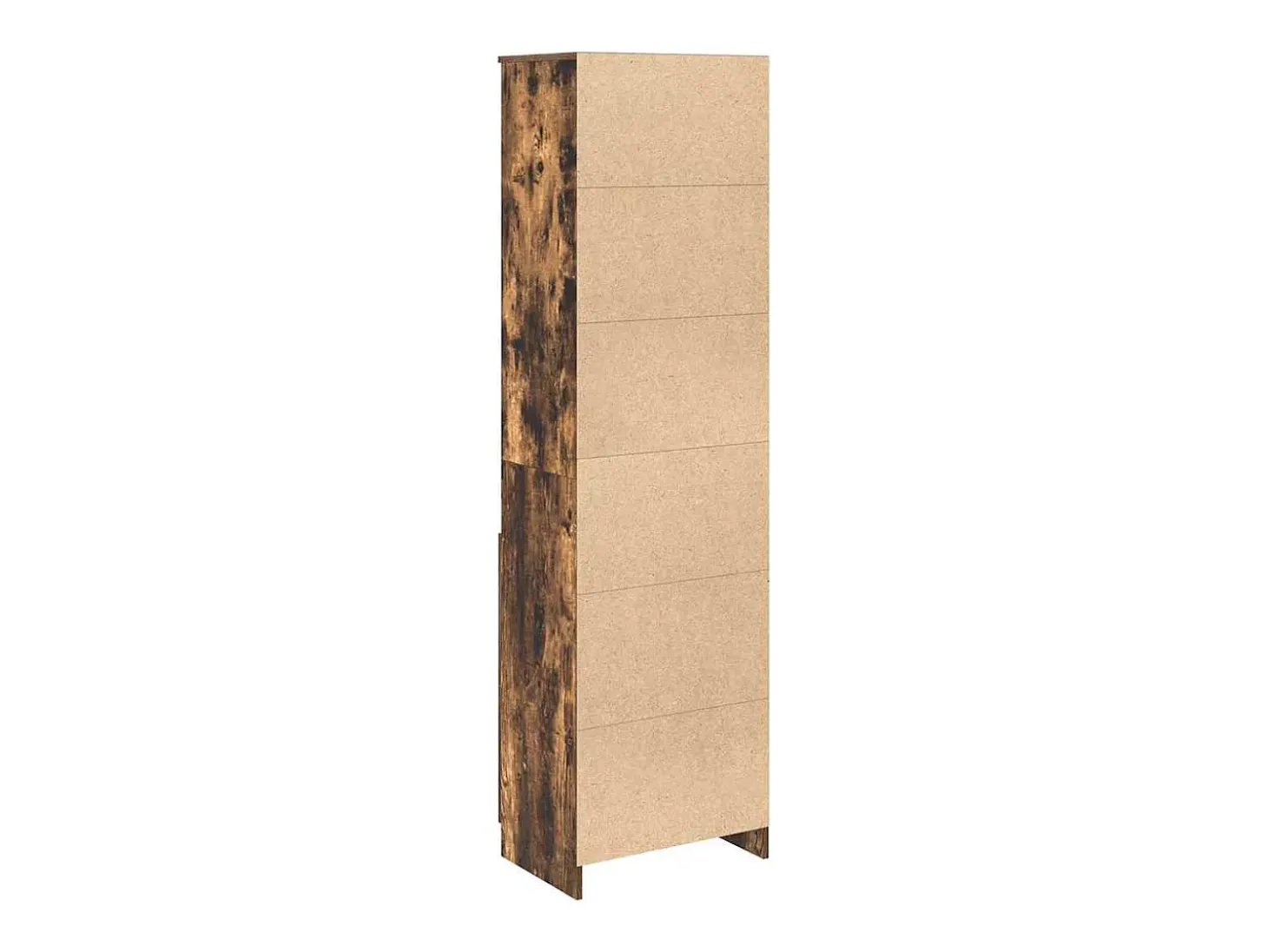 Aparador alto roble ahumado 50x35x180 cm madera de ingeniería