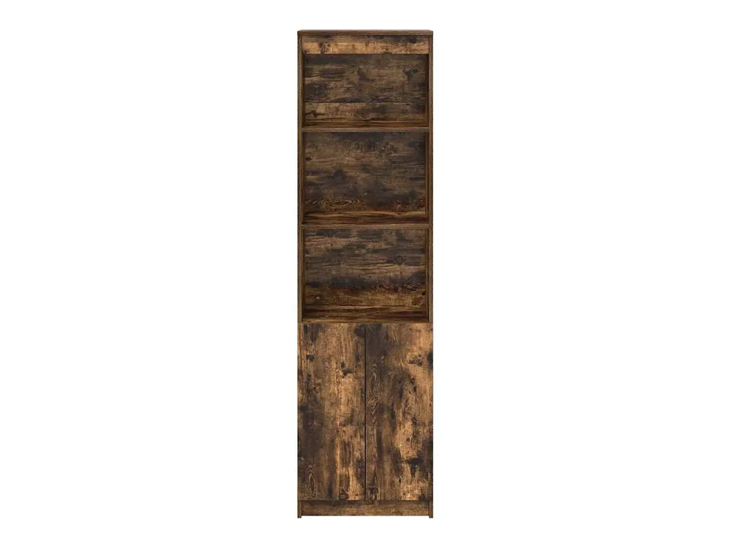 Aparador alto roble ahumado 50x35x180 cm madera de ingeniería