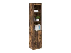 Aparador alto roble ahumado 37,5x35x180 cm madera de ingeniería