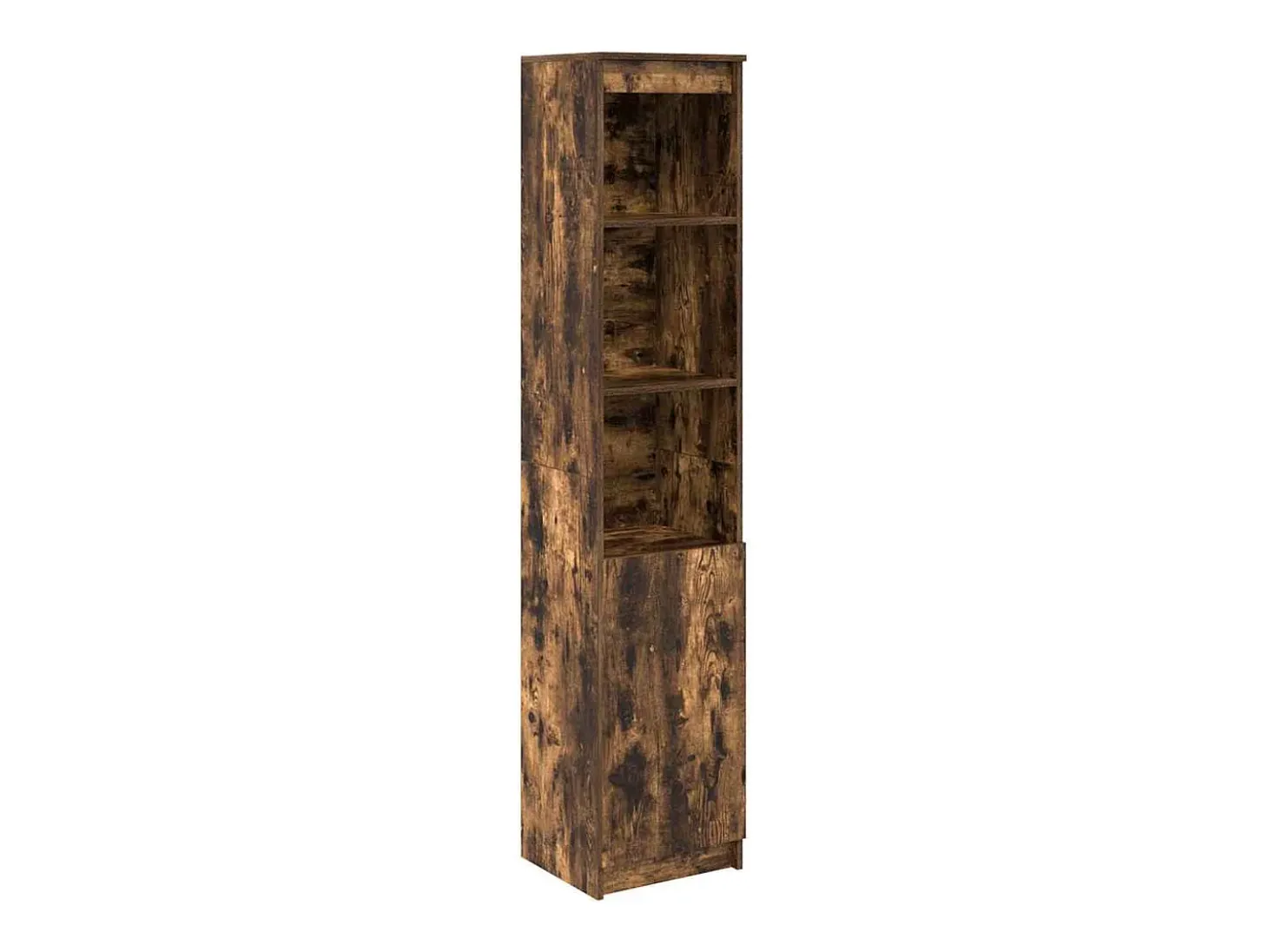 Aparador alto roble ahumado 37,5x35x180 cm madera de ingeniería