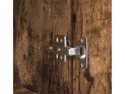Aparador alto roble ahumado 37,5x35x180 cm madera de ingeniería