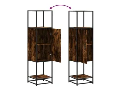 Aparador alto roble ahumado 35,5x35x139 cm madera contrachapada metal