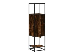 Aparador alto roble ahumado 35,5x35x139 cm madera contrachapada metal