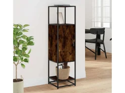 Aparador alto roble ahumado 35,5x35x139 cm madera contrachapada metal