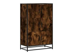 Aparador alto roble ahumado 68x35x106,5 cm madera contrachapada metal