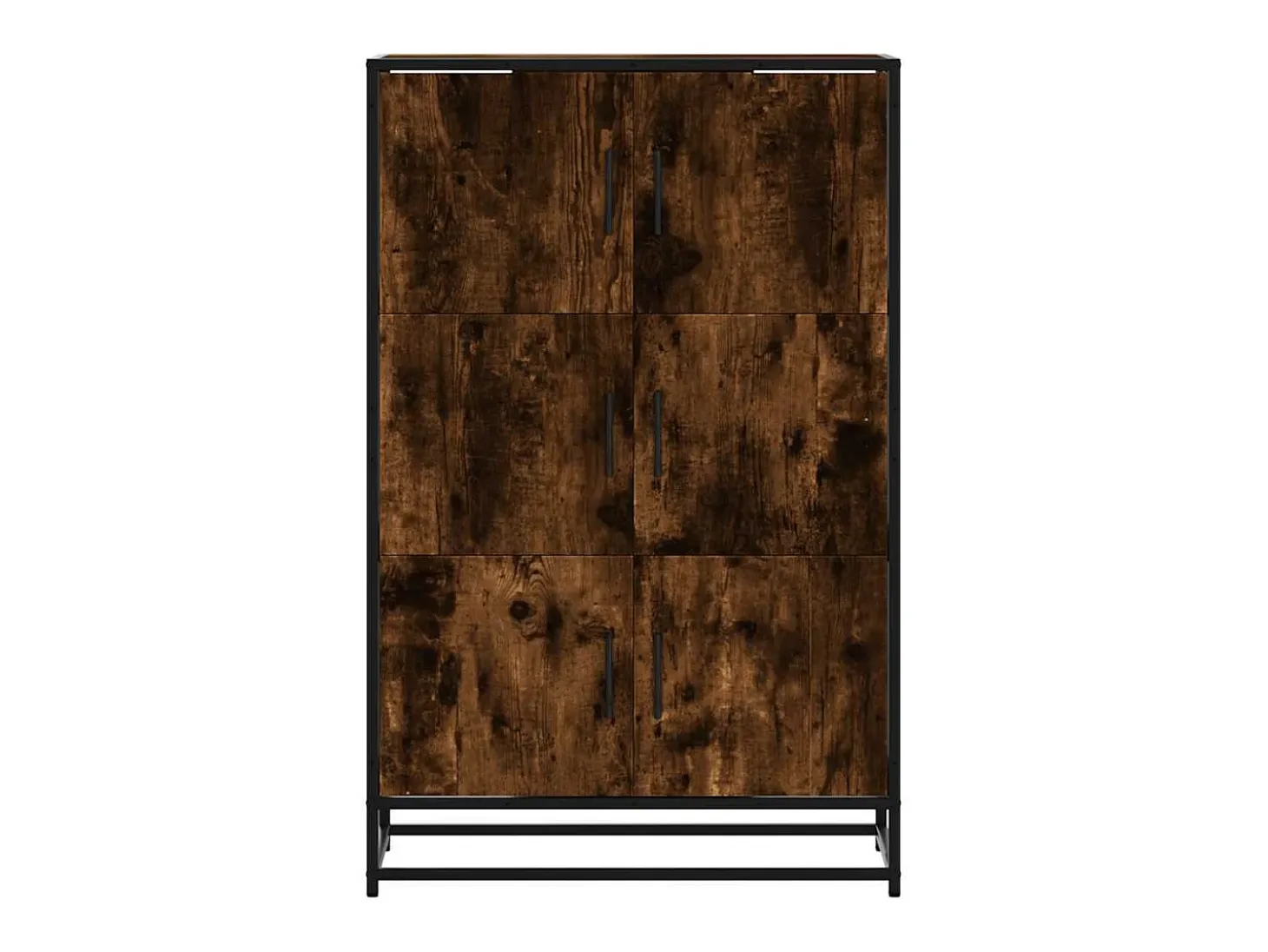 Aparador alto roble ahumado 68x35x106,5 cm madera contrachapada metal