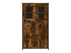 Aparador alto roble ahumado 62x32x106,5 cm madera de ingeniería