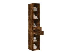 Aparador alto roble ahumado 30x42,5x185 cm madera de ingeniería