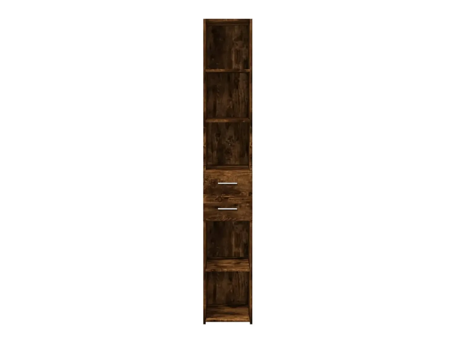 Aparador alto roble ahumado 30x42,5x185 cm madera de ingeniería