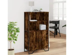 Aparador alto roble ahumado 79,5x35,5x137,5 cm madera de ingeniería