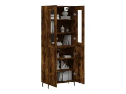 Aparador alto Roble ahumado 69,5x34x180 cm Madera de ingeniería