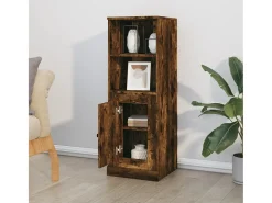 Aparador alto roble ahumado 36x35,5x103,5 cm madera de ingeniería
