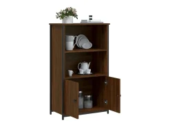 Aparador alto roble marrón 62x32x103,5 cm madera de ingeniería