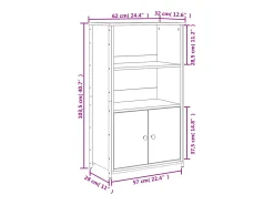 Aparador alto roble marrón 62x32x103,5 cm madera de ingeniería