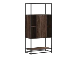 Aparador alto roble marrón 68x35x139 cm madera contrachapada metal