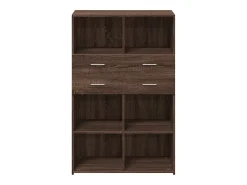 Aparador alto roble marrón 80x42,5x124 cm madera de ingeniería