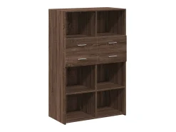 Aparador alto roble marrón 80x42,5x124 cm madera de ingeniería