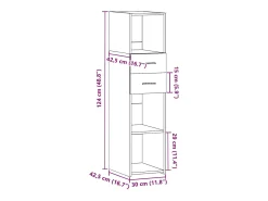 Aparador alto roble marrón 30x42,5x124 cm madera de ingeniería