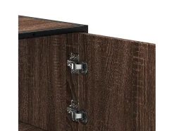 Aparador alto roble marrón 68x35x106,5 cm madera contrachapada metal