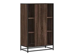 Aparador alto roble marrón 68x35x106,5 cm madera contrachapada metal