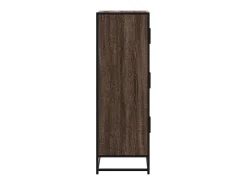 Aparador alto roble marrón 68x35x106,5 cm madera contrachapada metal