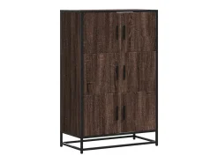 Aparador alto roble marrón 68x35x106,5 cm madera contrachapada metal