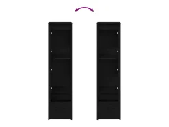 Aparador alto roble negro 29,5x34x119,5 cm madera de ingeniería
