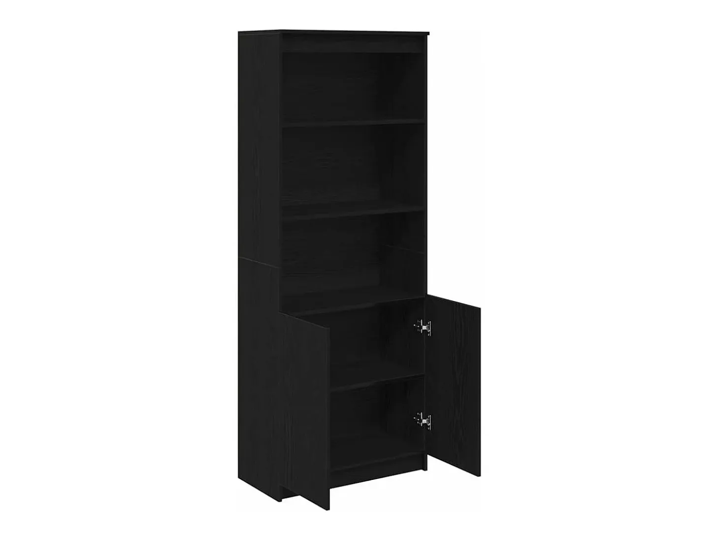 Aparador alto roble negro 70x35x180 cm madera de ingeniería
