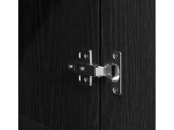 Aparador alto roble negro 37,5x35x180 cm madera de ingeniería