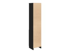 Aparador alto roble negro 37,5x35x180 cm madera de ingeniería