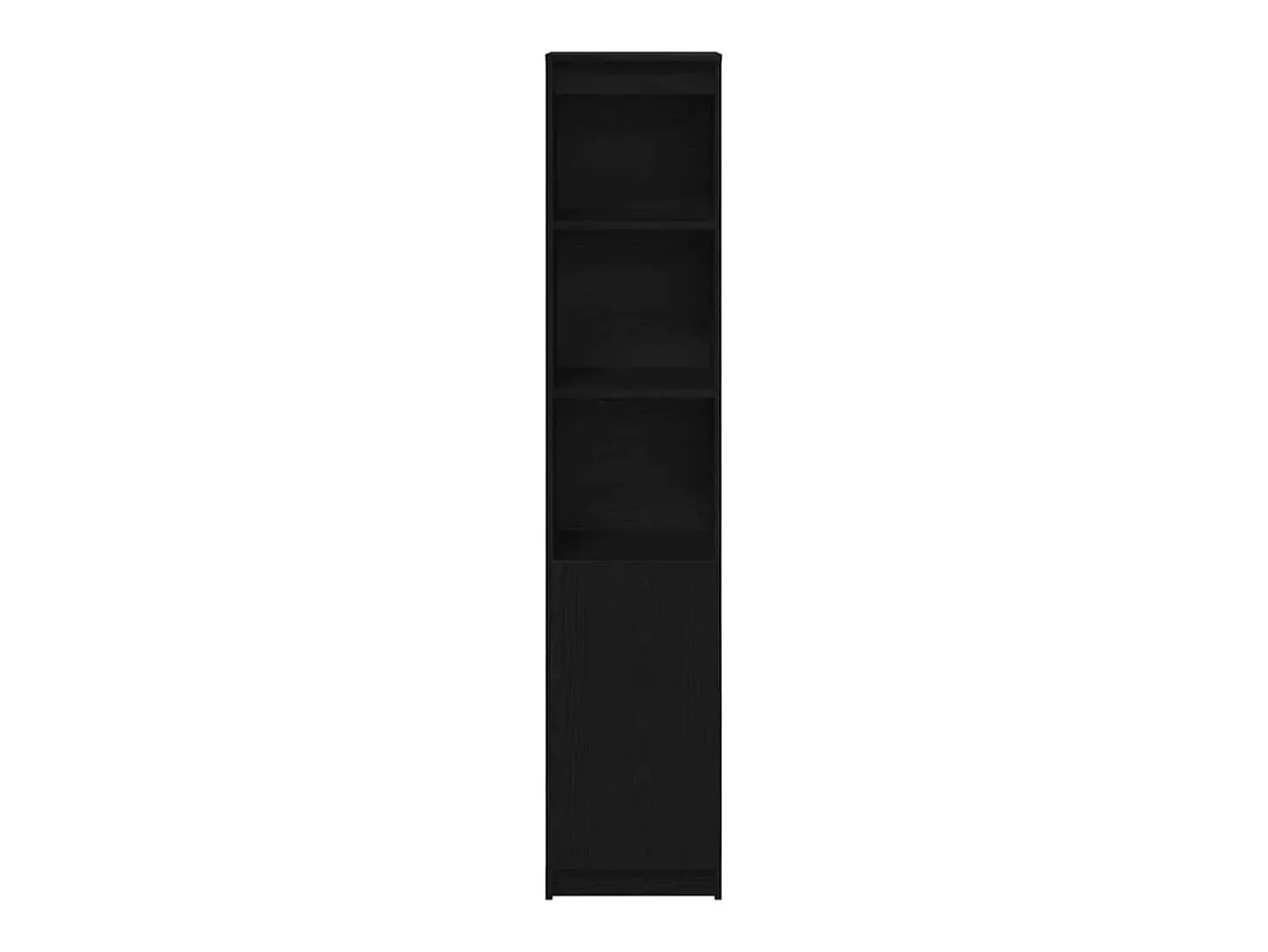 Aparador alto roble negro 37,5x35x180 cm madera de ingeniería