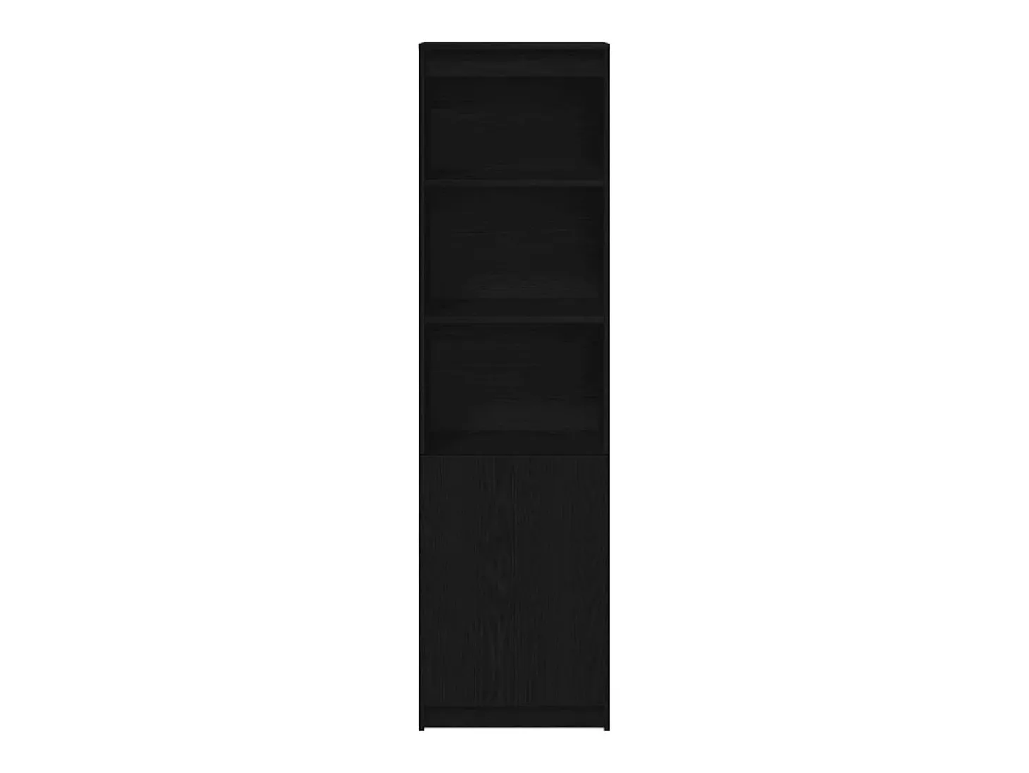 Aparador alto roble negro 50x35x180 cm madera de ingeniería