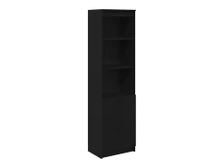 Aparador alto roble negro 50x35x180 cm madera de ingeniería