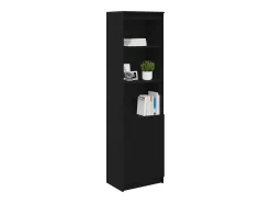 Aparador alto roble negro 50x35x180 cm madera de ingeniería