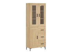Aparador alto roble Sonoma 69,5x34x180 cm Madera de ingeniería