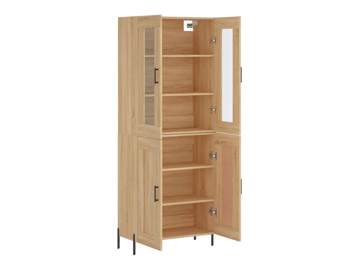 Aparador alto roble Sonoma 69,5x34x180 cm Madera de ingeniería