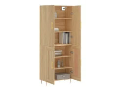 Aparador alto roble Sonoma 69,5x34x180 cm Madera de ingeniería