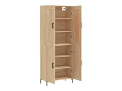 Aparador alto roble Sonoma 69,5x34x180 cm Madera de ingeniería
