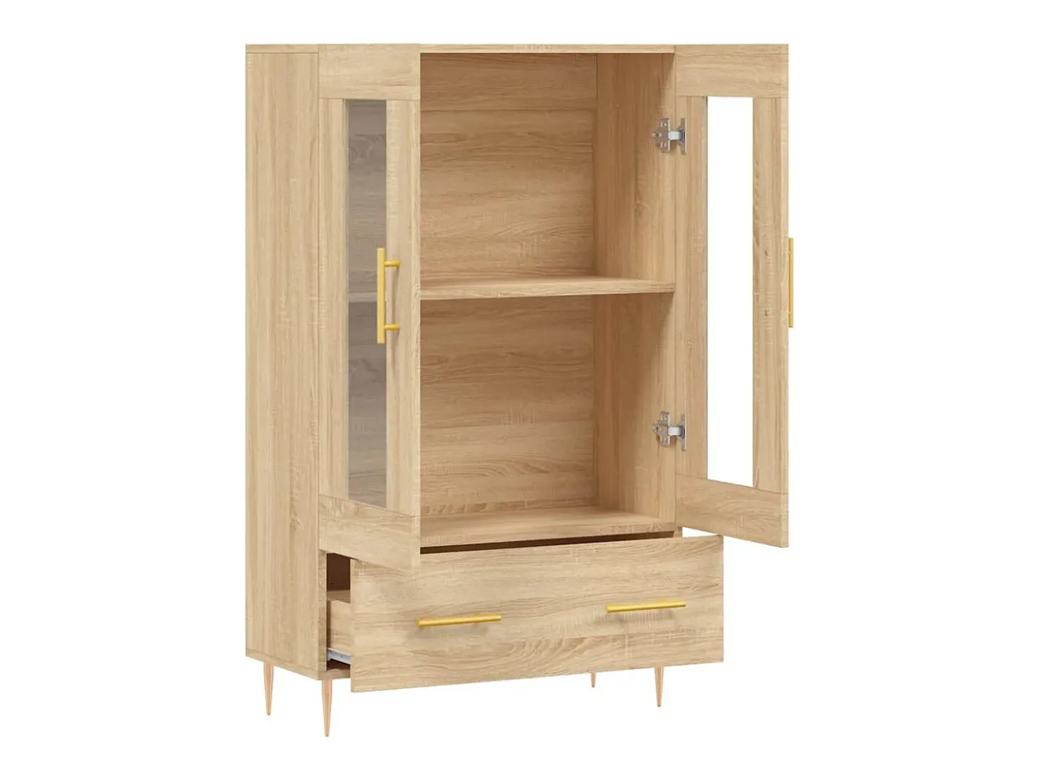 Aparador alto roble Sonoma 69,5x31x115 cm madera de ingeniería