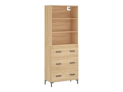 Aparador alto roble Sonoma 69,5x34x180 cm Madera de ingeniería