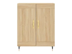 Aparador alto roble Sonoma 69,5x34x180 cm Madera de ingeniería